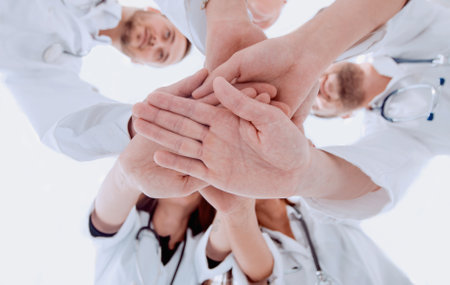 image of a group of diverse medical staff showing their unity.