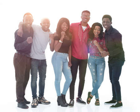 young people from different countries of Africa standing together.の写真素材