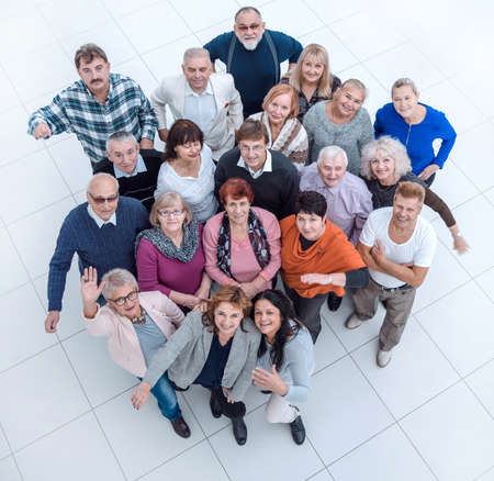 group of diverse elderly people standing together .の写真素材