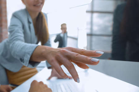 stylized image. business woman talking with a colleague