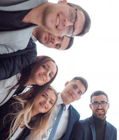 happy young business people looking at the camera.の写真素材