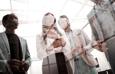 bottom view.business team standing in the officeの写真素材