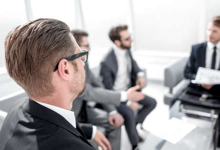 businessman at a business meeting in the office.の写真素材