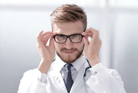 close up. portrait of a beautiful senior doctor