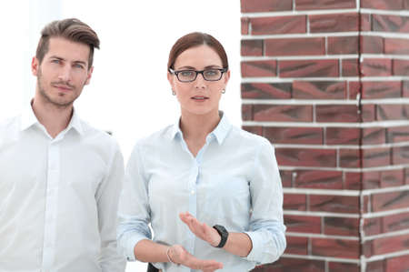 business couple standing in the office