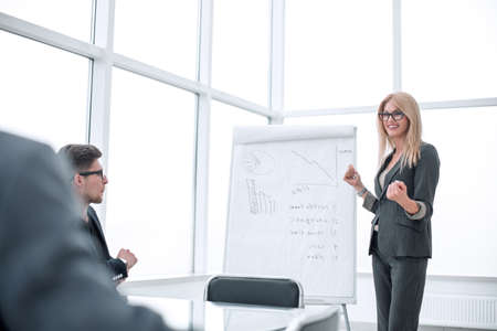 background image of business presentation in the office.