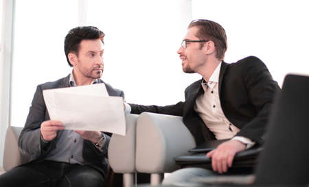 close up.lawyer discussing with client business documents.の写真素材