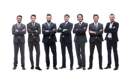 group of successful entrepreneurs standing together. isolated on whiteの写真素材