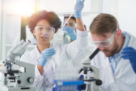 Team of Medical Research Scientists Working on Generation Experimental Drugの写真素材