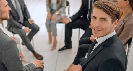 business team discusses the problems at a business meetingの写真素材