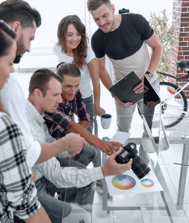 creative team discussing new ideasの写真素材