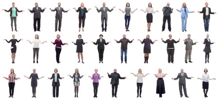 group of successful business people isolated on whiteの写真素材