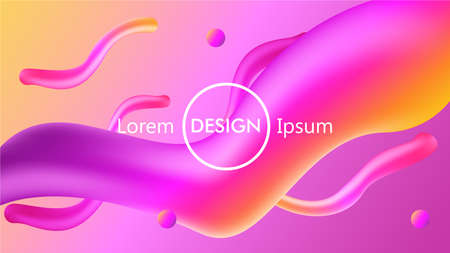 Colorful abstract wallpaper design, with fluid shape composition.のイラスト素材