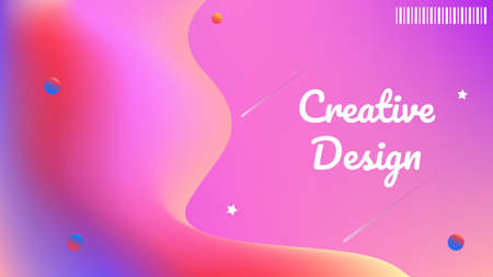 Abstract creative colorful background, modern wallpaper with wave fluid shape composition. Design for presentation, banner etc.のイラスト素材