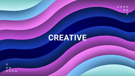 Creative colorful background, with wave shape and gradient color. Design for presentation, banner, backdrop etc.のイラスト素材