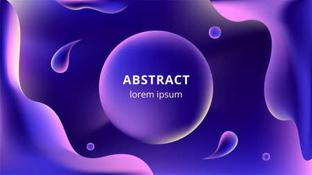 Colorful abstract modern background, with fluid shape and gradient color composition. Design for backdrop, presentation, banner etc.のイラスト素材