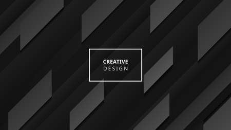 Modern abstract minimal background, geometric shape and dark color composition. Design for backdrop, presentation, banner, wallpaper etc.のイラスト素材