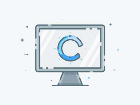 Technology illustration design, computer flat vector. Can use for banner , icon, infographic,...