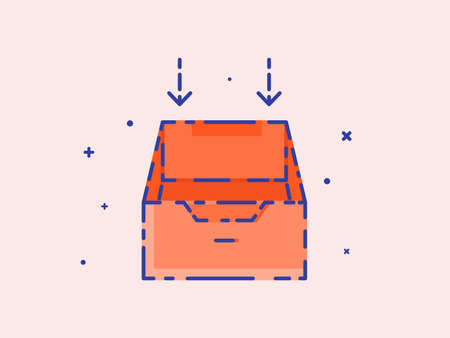 Empty mail box flat vector, communication illustration concept. Design for banner,  presentation,...