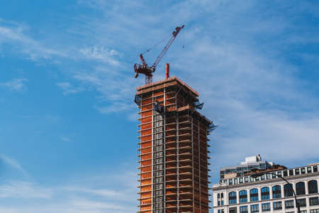 Building with Cranes, Midtown Manhattan, New York City, United Statesのeditorial素材