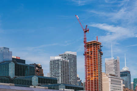 Building with Cranes, Midtown Manhattan, New York City, United Statesのeditorial素材