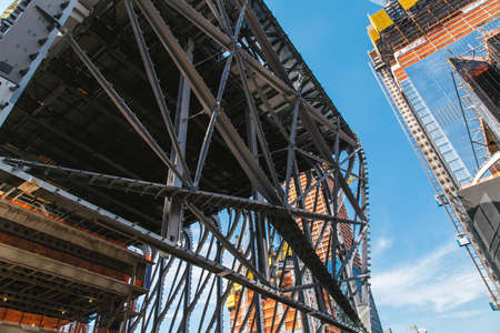 Building with Cranes, Midtown Manhattan, New York City, United Statesのeditorial素材