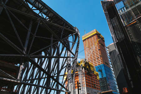 Building with Cranes, Midtown Manhattan, New York City, United Statesのeditorial素材