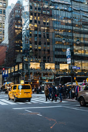 NEW YORK, USA - NOV 27, 2017: 5th Ave and 45nd Street, Midtown Manhattan, New York City, United...
