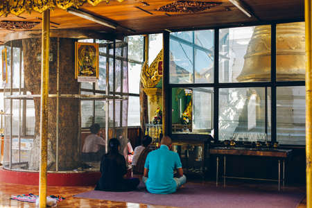 Yangon, Myanmar - FEB 19th 2014: Ordination ceremony at Shwedagon Pagodaのeditorial素材