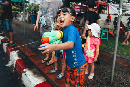 People and Tourists Join Songkran Water Festival In the middle of Chiang Mai | APR 13, 2013 | EDI CHENのeditorial素材