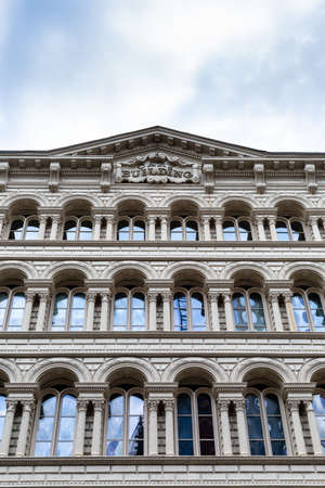 New York City / USA - JUN 20 2018: Old buildings in the TriBeCa of Lower Manhattan in New York Cityのeditorial素材
