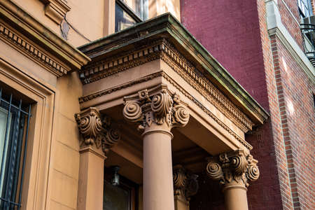 New York, City / USA - JUL 10 2018: Old Buildings of  Brooklyn Heights Neighborhood in New York Cityのeditorial素材