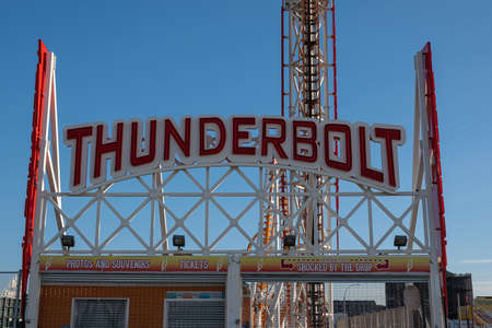 Brooklyn NY - USA - May 22 2019: Thunderbolt track in Coney Island New York