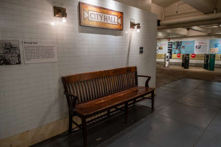 Brooklyn NY - USA - Jul 9 2019: Exhibition of New York Transit Museum located in downtown Brooklyn