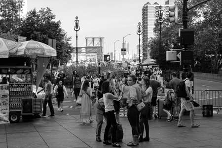 Brooklyn NY - USA - Jul 9 2019: Old and contemporary buildings in Lower Manhattan