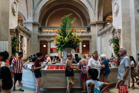 New York NY - USA - Jul 30 2019: Entance of Metropolitan Museum of Art in New York City is a NYC landmark which and is the largest art museum in the United States.のeditorial素材
