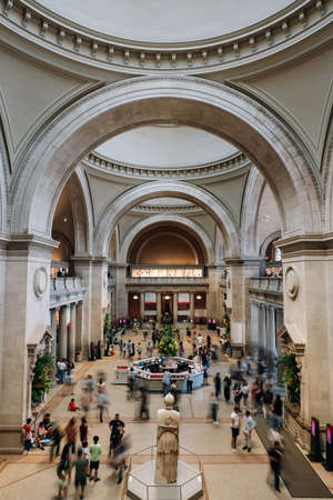 New York NY - USA - Jul 30 2019: Entance of Metropolitan Museum of Art in New York City is a NYC landmark which and is the largest art museum in the United States.のeditorial素材