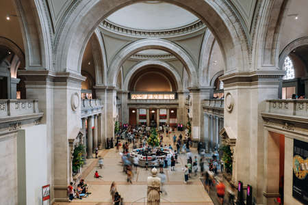 New York NY - USA - Jul 30 2019: Entance of Metropolitan Museum of Art in New York City is a NYC landmark which and is the largest art museum in the United States.のeditorial素材