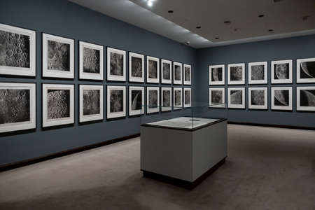 New York NY - USA - Jul 30 2019: Exhibition of Apollo's Muse The Moon In The Age of Photography...