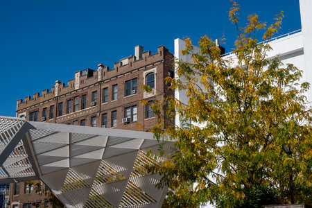 New York City - USA - Oct 23 2019: Fall foliage color of Greenwich Village in Lower Manhattanのeditorial素材