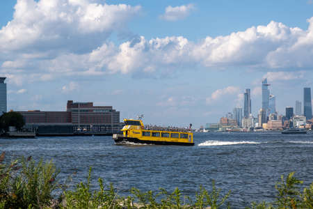 Jersey City, NJ - USA - Aug 30 2019: Liberty State Park is a park in the U.S. state of New Jersey opposite both Liberty Island and Ellis Islandのeditorial素材