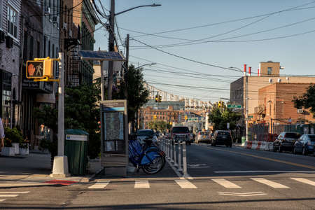 Queens NY - USA - Aug 29 2019: Street view of Vernon Blvd in Long Island City