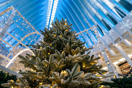 New York City - USA - Dec 6 2019: The Market at Westfield WESTFIELD World Trade Center Oculus in Christmas holiday seasonのeditorial素材