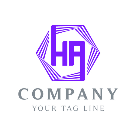 HA-shaped HA logo, purple.のイラスト素材