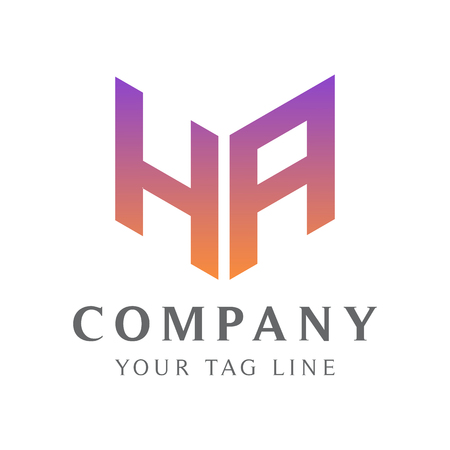 abstract HA logo, with color gradation.のイラスト素材
