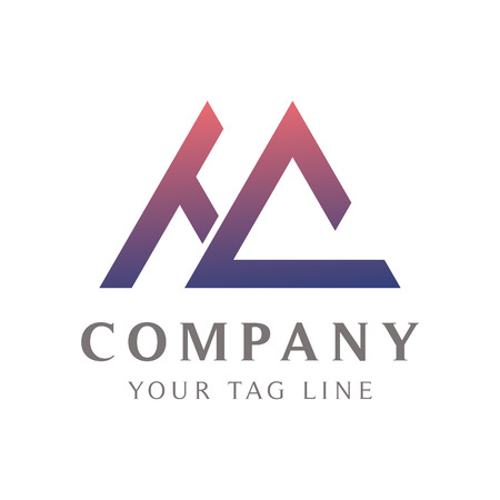 abstract HA logo, with color gradation.のイラスト素材