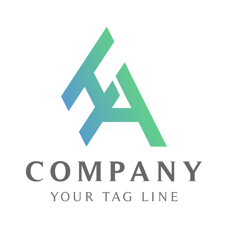 abstract HA logo, with color gradation.のイラスト素材