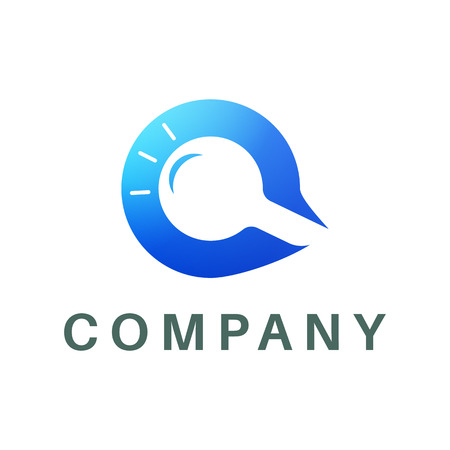 search logo in the form of a letter Q, blue.のイラスト素材