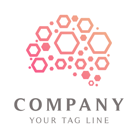 abstract brain logo template with a modern and cool design.のイラスト素材