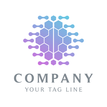 abstract brain logo template with a modern and cool design.のイラスト素材